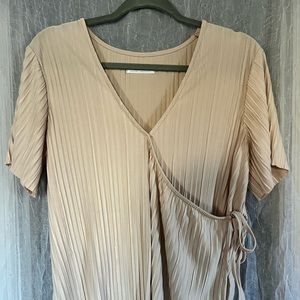Oak + Fort tie front/wrap blouse